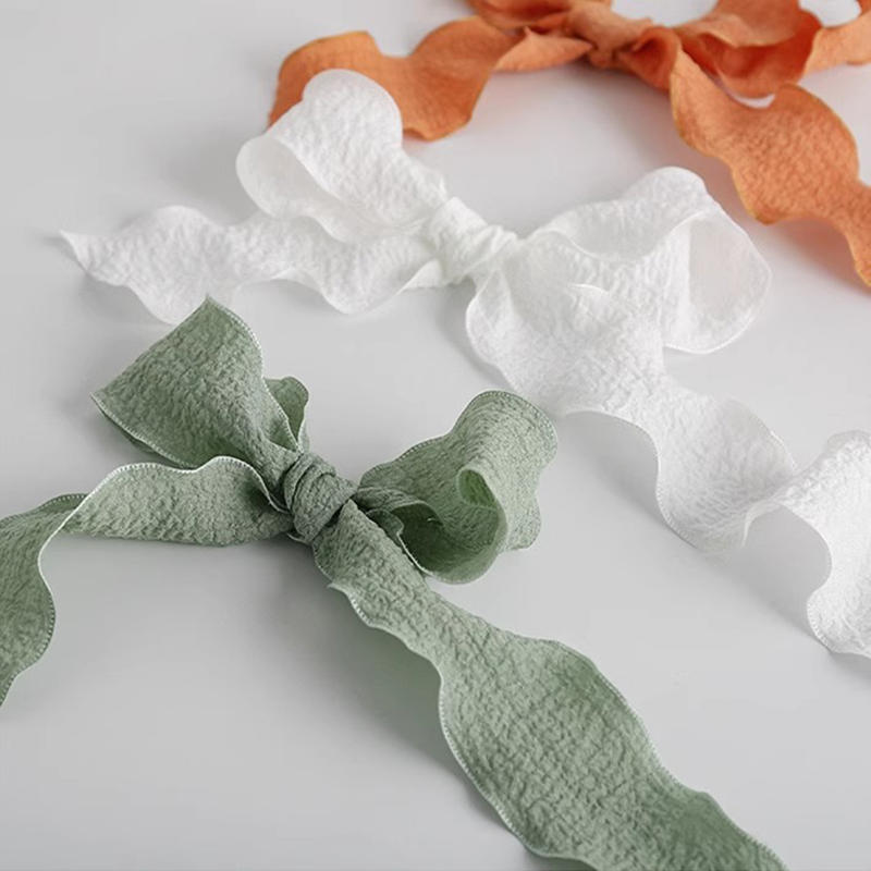 Ribbon Organza Roll - 4 センチメートル 9 メートル/ロールしわレースエッジリボンフラワーパッキング DIY 弓ヘアアクセサリー手作り装飾生地シルクリボン