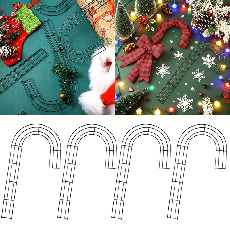 Wreath Form Wire - J字型金属ワイヤーリースフレーム、クリスマスホリデーの手作り工芸と装飾用DIYリースベースフォーム