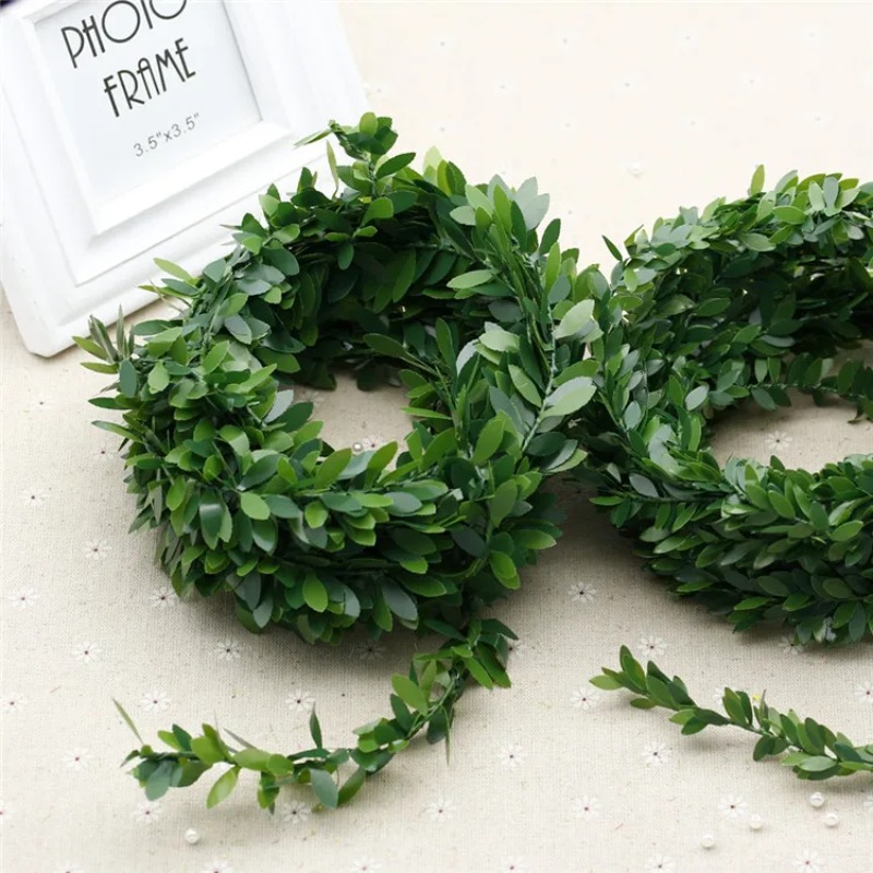 新しい1メートルの人工シルク製リース、緑の葉と鉄線を使った人 - Wreath Form Wire のレビューと価格