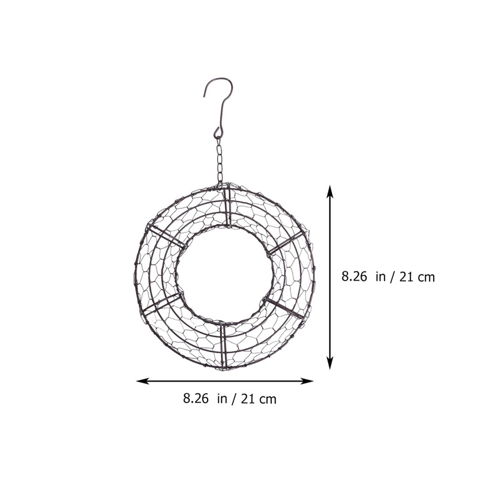 丸型鉄製リースフレームハンガー。多肉植物用、壁掛けプランター - Wreath Form Wire のレビューと価格