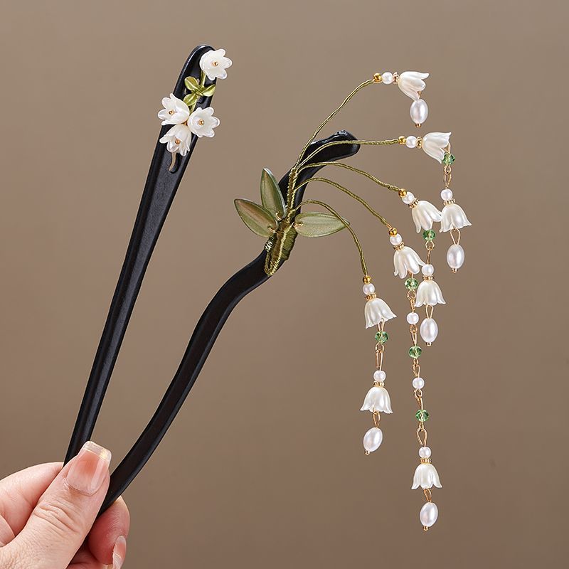スズラン1 ヘアスティック レトロ木製フラワータッセルヘアピ - Supply Florist のレビューと価格