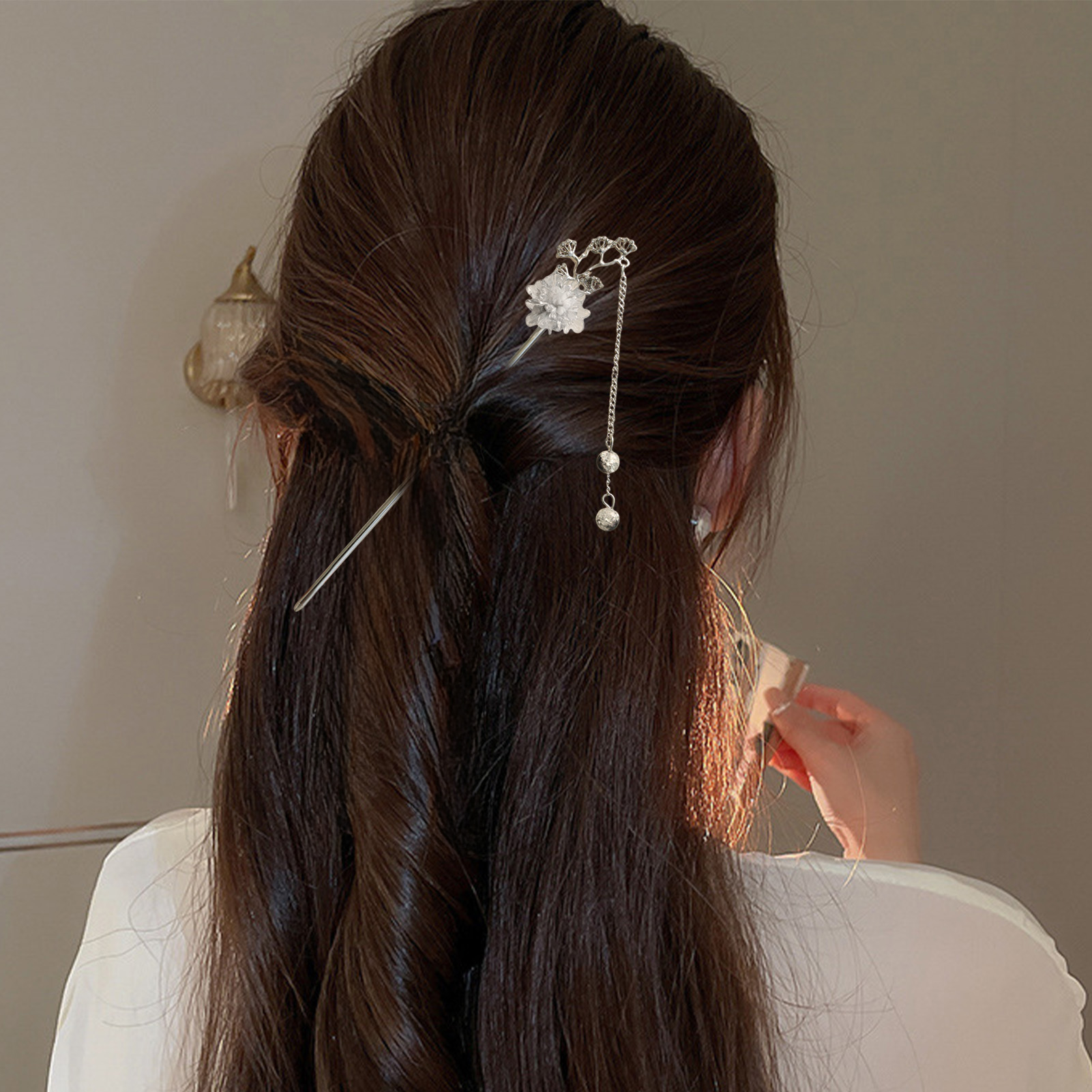 エレガントな花のヘアスティックフォーク合金ヘアクリップビーズ - Supply Florist のレビューと価格