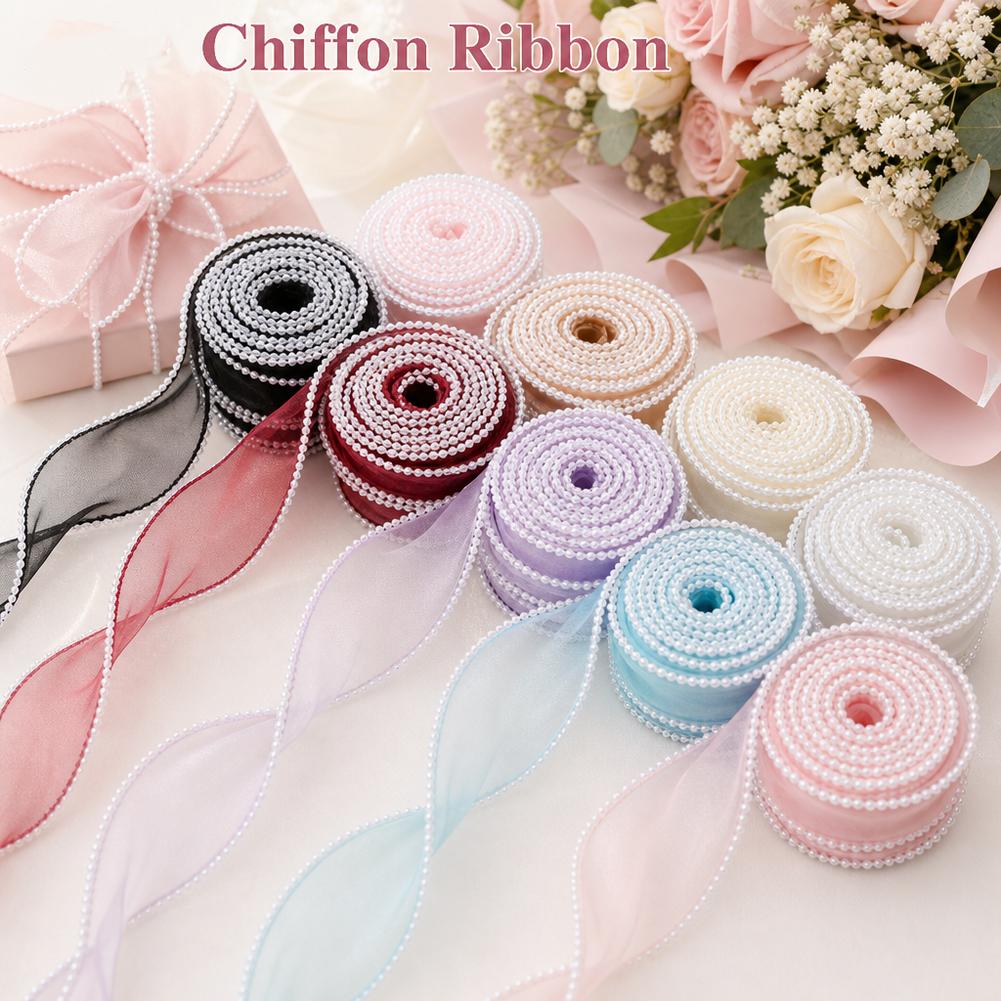 5ヤード/ロール 4cm パールフィッシュテールオーガンザリ - Ribbon Organza Roll のレビューと価格