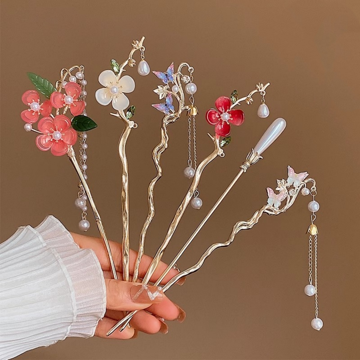 2025 新しい花のヘアピン女性のためのエレガントな花蝶パー - Supply Florist のレビューと価格
