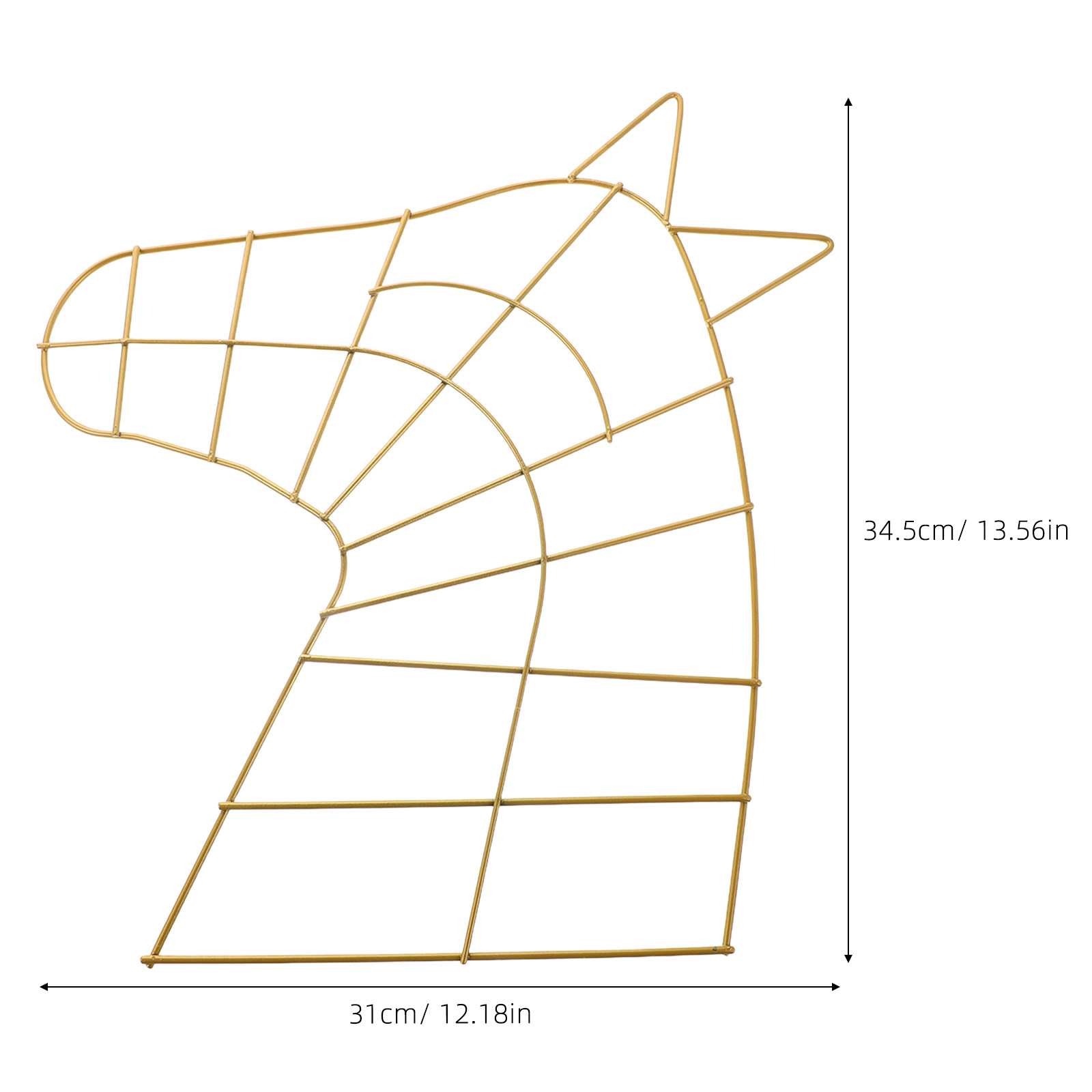 金属製のリースフレーム2個、金色の馬の頭の形をしたワイヤーリ - Wreath Form Wire のレビューと価格